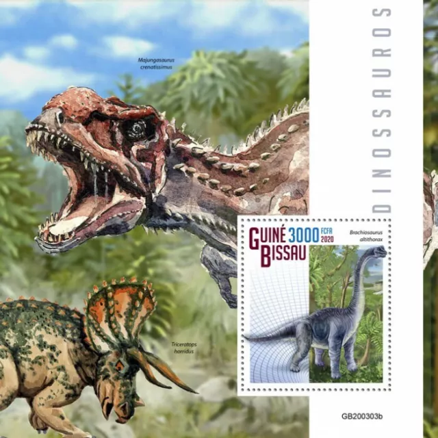 Guinea-Bissau Dinosaurs Stamps 2020 MNH Brachiosaurus Prehistoric Animals 1v S/S