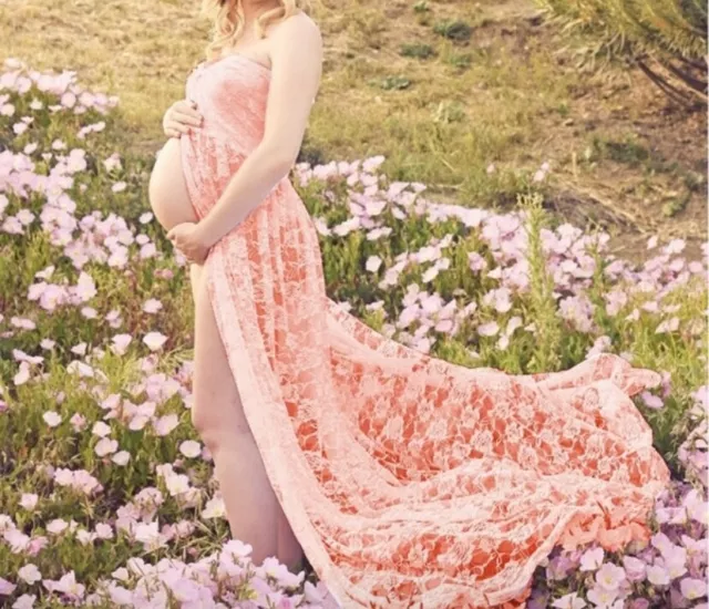 Robe de maternité en dentelle, robe de douche de bébé, séance photo de maternité 3