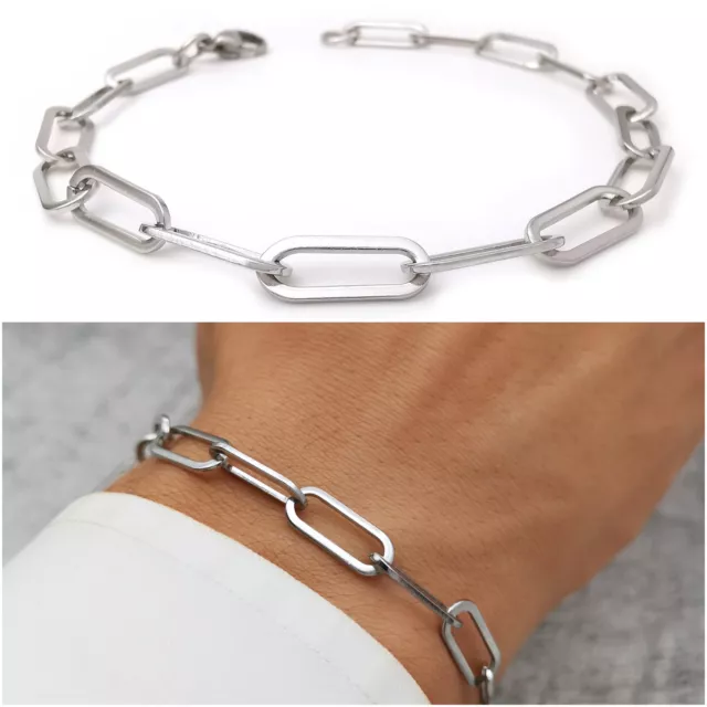 Bracciale da uomo in acciaio inossidabile inox a catena maglia braccialetto