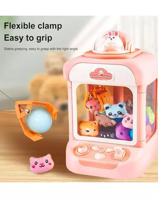 Claw Machine Kids Vending Machine Grabber Arcade Fun Pink 20PC Toy Doll Machine