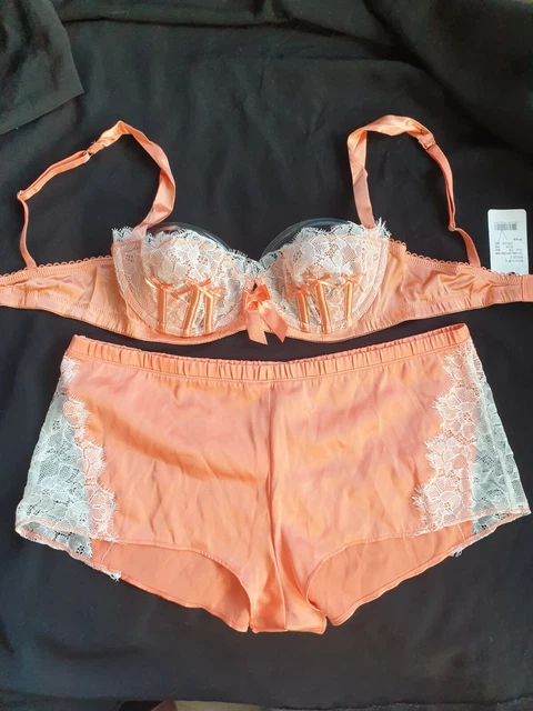 Ensemble Lingerie Millesia Triangle Noir - Soutien-gorge T90B + Bas, Neuf Avec étiquettes