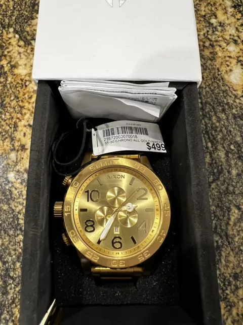 Nixon A08350200 51-30 Chrono Men's Watch - Gold