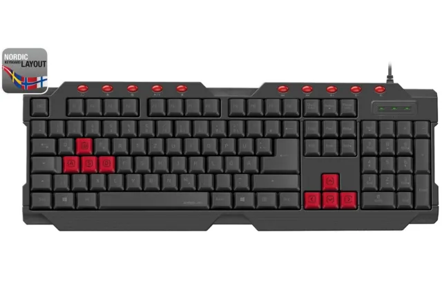Speedlink FERUS USB Gaming Tastatur Nordic SWE NO FIN DNK QWERTY Keyboard-Layout