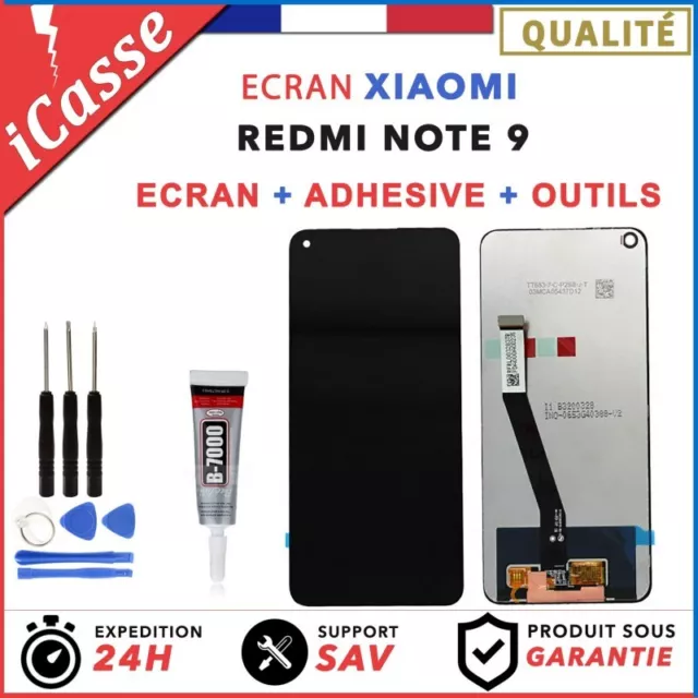 Ecran pour Xiaomi Redmi Note 9 Noir meme pour Blanc Gris Vert + Outils + Colle