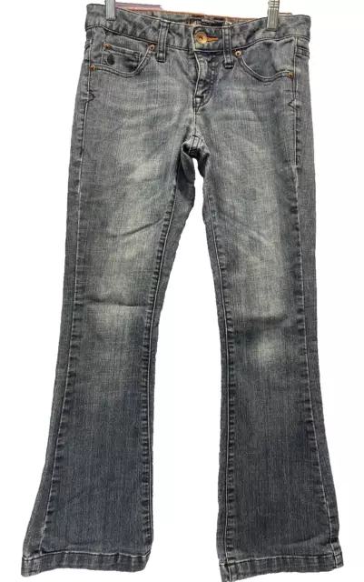 Volcom Dallas Boot Cut Jeans Women's Size 26 Pants Low Rise USA 3 Logo Pockets