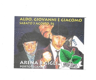 PORTO RECANATI ALDO,GIOVANNI E GIACOMO 1996 BIGLIETTO USATO 