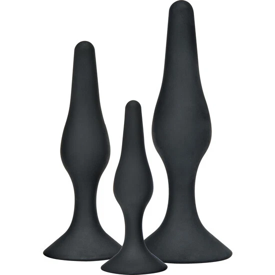 Curvy Companions Kit 3 Plugs Silicona Negro