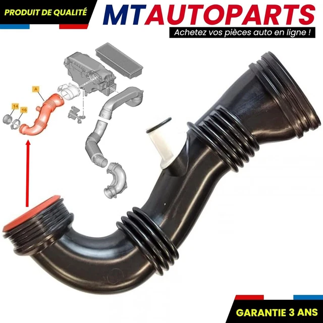 Durite d'admission d'air pour Citroen C4 Xsara Picasso Peugeot 207 1.6 hdi 92 cv