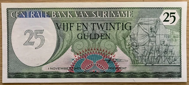Suriname 25 Gulden 1985 Unc