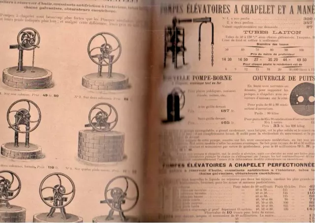 catalogue ancien forge fonderie pompes accessoires PETILLAT VICHY VERS 1900