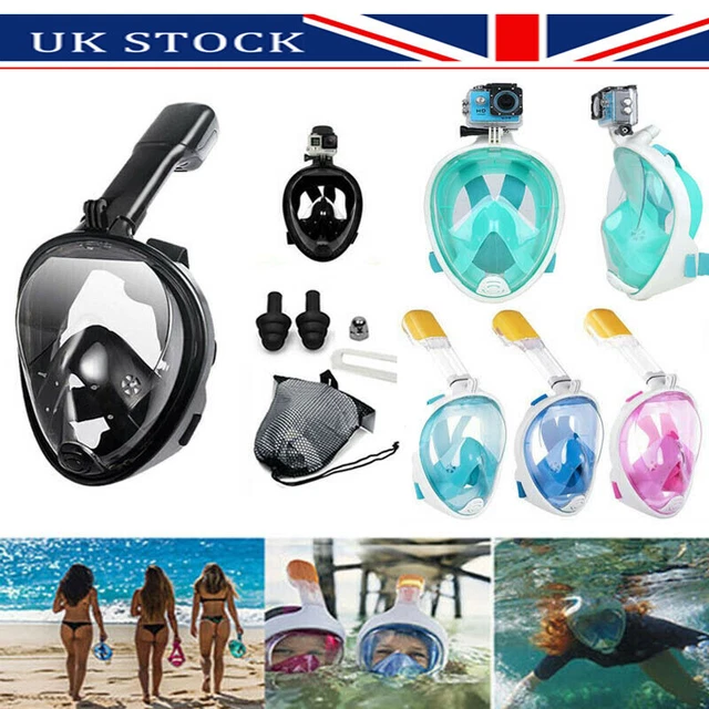 DIVING SWIMMING SNORKEL Mask Full Face Anti-fog Scuba Goggles Adults ...