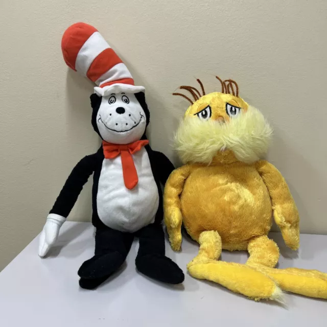 Dr. Seuss The Lorax 12" & Cat In Hat 22" Plush Stuffed Animal By Kohls Cares Set