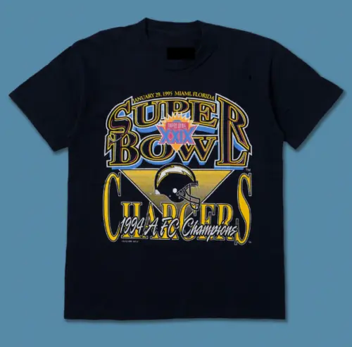 San Diego Chargers T-Shirt Vintage 1995 Super Bowl XXIX NFL Sport Football Team