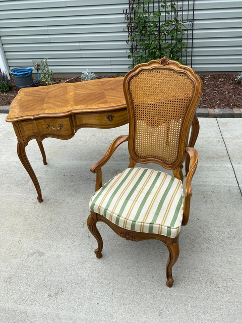 Thomasville French Writing Desk w/Cane Arm Chair Thomasville French Writing Desk w/Cane Arm Chair