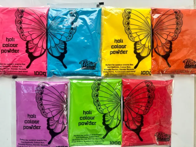 12Kg  Premium Holi Colour Powder For Throwing In 6 Bright Colours. Uk Stock