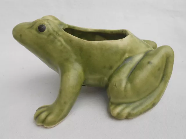 VINTAGE CERAMIC FIGURAL Frog Planter Figurine Unmarked Brush McCoy $25. ...