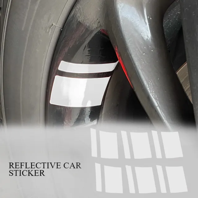 6pcs White Reflective Car Wheel Rim Vinyl Decal Sticker For 18"-21" Universal SA
