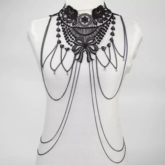 Body Chain Jewelry Harness Women Bikini Chest Necklace Rhinestone Crystal Bra