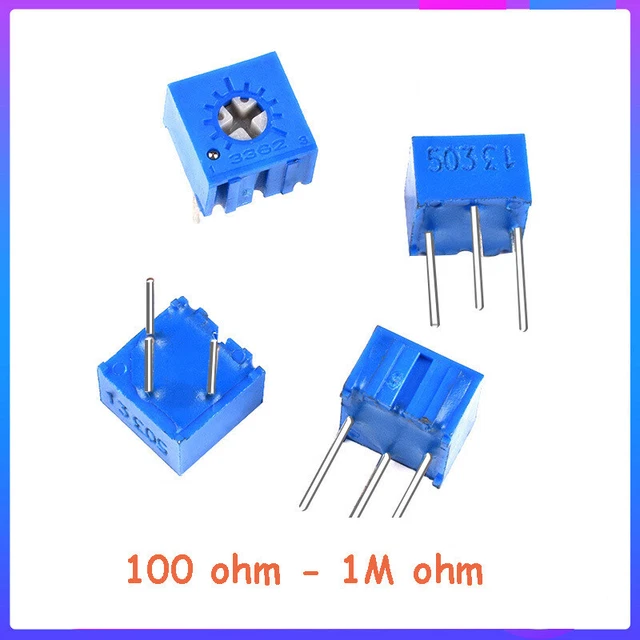 Potentiometer 3362P Variable Resistors Preset Trimmer Pot 100 ohm - 1M ohm Value