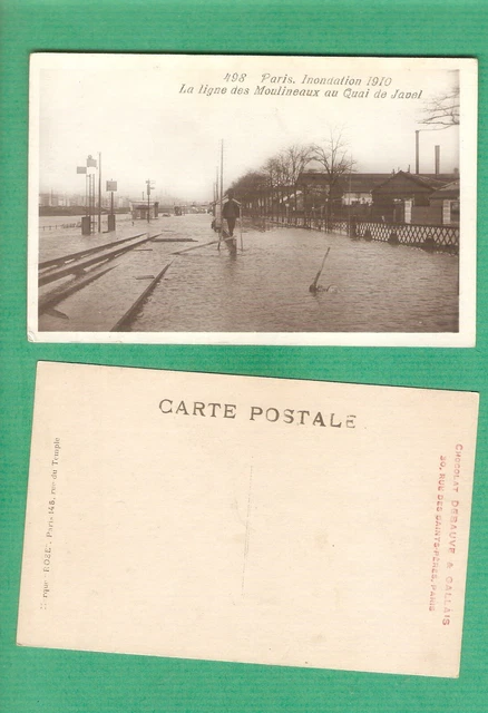 Paris - Les Inondations de Janvier 1910. Le Pont de L'Alma. - Carte