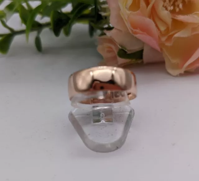 Antique Rose Gold Band Ring Size N, Birmingham 1902 Hallmarks Edwardian 6mm Band