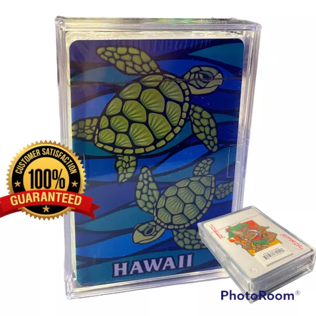 HAWAII Playing Cards Modern HONU (Turtle) Print Blue, Aqua Green-Ships from MAUI