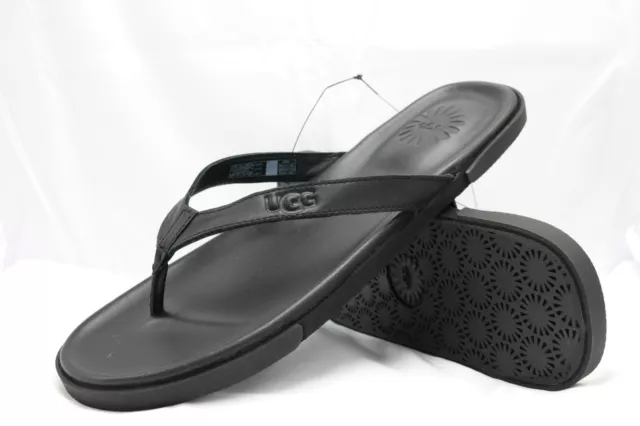 UGG Bennison II Black Leather Flip Flops Mens Size 7 1132739 NIB UGG Bennison II Black Leather Flip Flops Mens Size 7 1132739 NIB