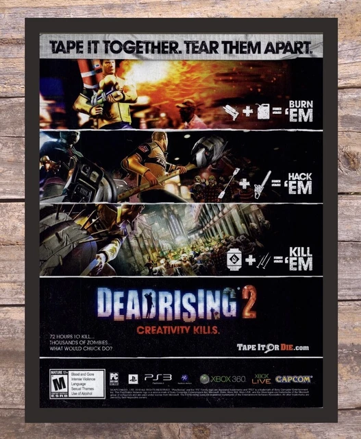 DEAD RISING 2 Framed PS3 Xbox 360 Video Game Art 2010 Vintage