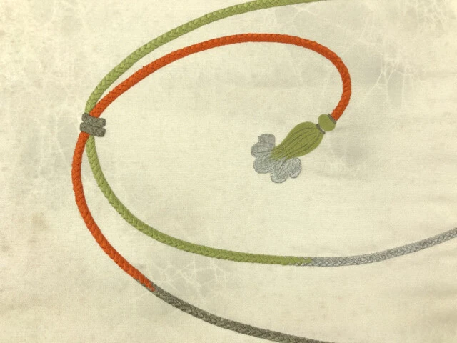 6516510: Japanese Kimono / Antique Nagoya Obi / Embroidery / Kumihimo Cord