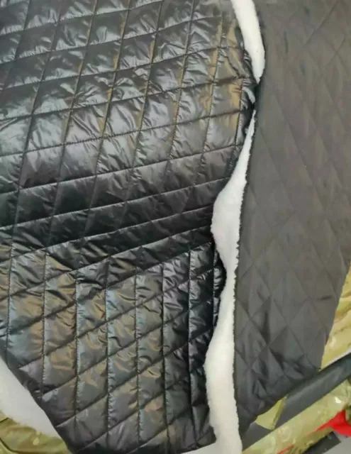 Diamond Quilted Black Colour Rip-stop Fabric Double Sided Water-Repellent