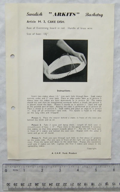 Vintage Broschüre: Schwedischer Arkitenkorb - Kuchenschale H.3