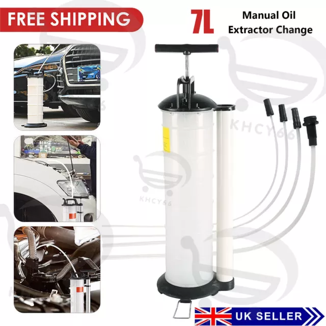 7L Pneumatic Manual Vacuum Oil Fluid Changer Extractor Pump Petrol Fuel Transfer