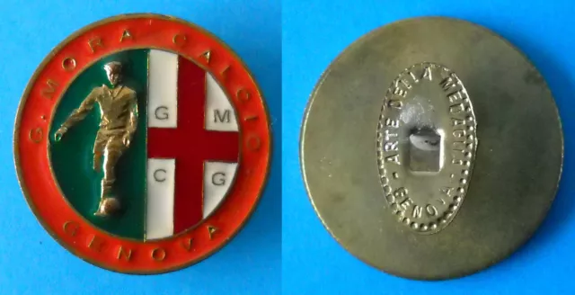 DISTINTIVO SPILLA PIN BADGE G. MORA CALCIO GENOVA piedino ARTE DELLA MEDAGLIA