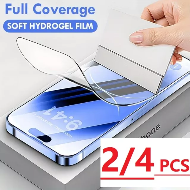 Full Cover Hydrogel Film Screen Protector For iPhone 15 14 13 12 11 XR Pro PLUS