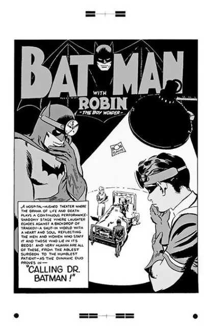 Jerry Robinson Batman #37 Rare Large Production Art Pg 1