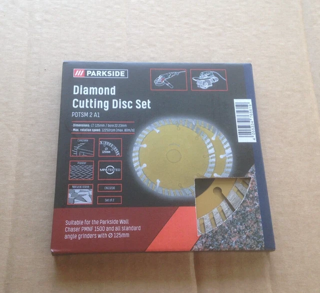 PARKSIDE DIAMOND CUTTING Disc Set 125mm For Standard Angle Grinder or