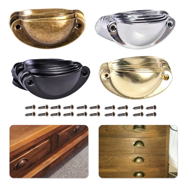 10x Antique Drawer Cabinet Furniture Cupboard Kitchen Door Shell Pull Handle Cup