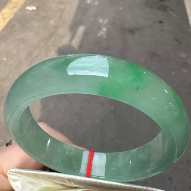 Certified Grade AAA Icy Green Burma jade jadeite bracelet bangle 56mm