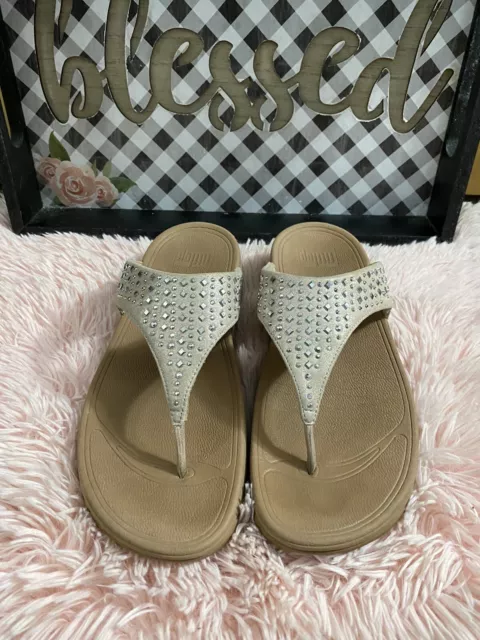 Fitflop Thong Studded Sandals Womens Sz 10 GUC