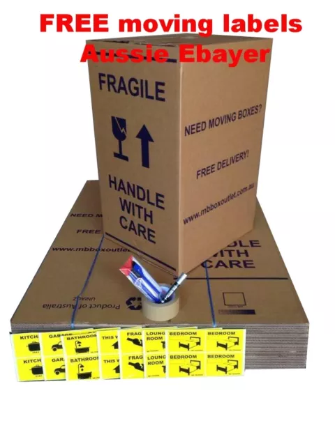 20 X 100L Moving Boxes + Packing Materials Cardboard Removalist Package Deal!!!