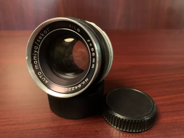 Auto Mamiya/Sekor SX F1.8 55mm M42 Screw Mount Lens For SLR Cameras USED Smooth