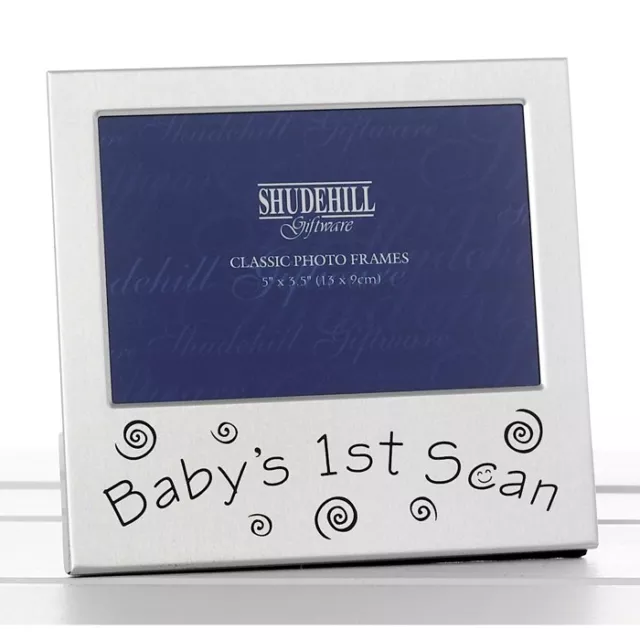 Baby's First Scan Photo Frame Chrome Baby Ultrasound Frame BNIB 77216