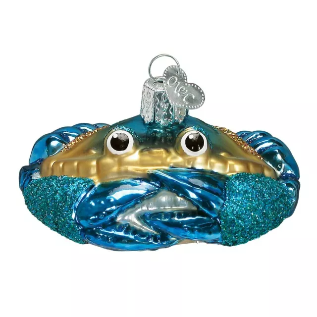 Old World Christmas Glass Blown Ornament, Blue Crab (With OWC Gift Box)