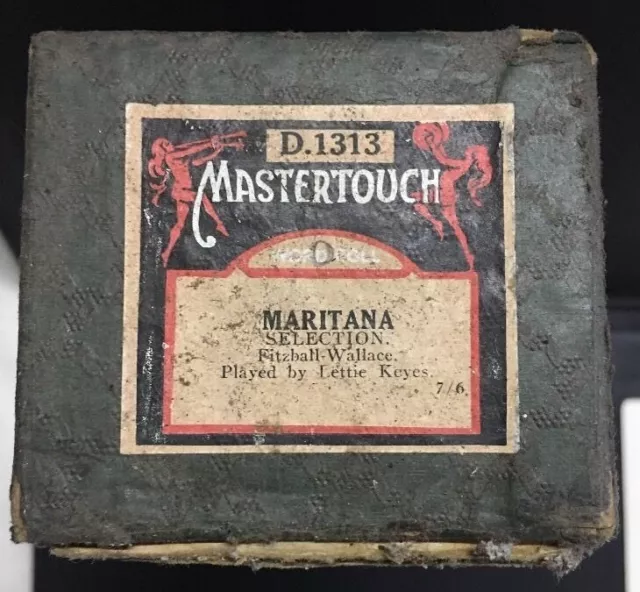 Pianola Piano Roll Maritana "selection" Fitzball-Wallace Mastertouch D.1313