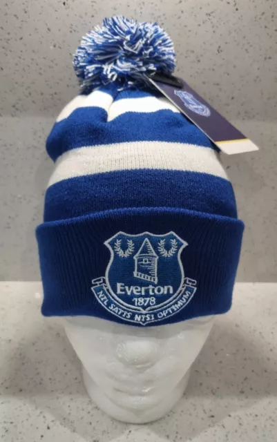 Everton FC Official Royal & White Breakaway Style Bobble Hat - One Size