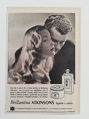Clipping Pubblicità Advertising 1954 ATKINSONS Brillantina Liquida o Solida 
