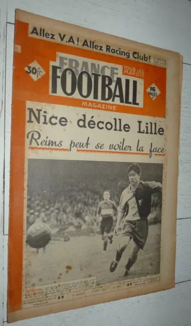 France Football #267 1951 Nice Losc Hac Finale Coupe Strasbourg Usva Cup Magpies