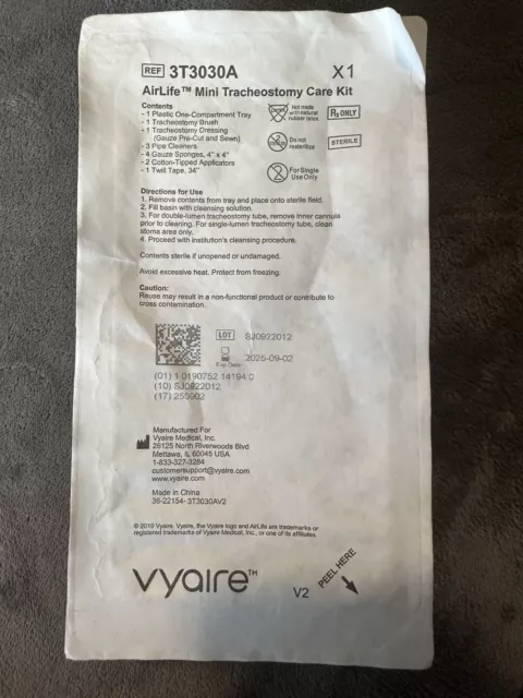 28 Unopened Kits------VYAIRE AirLife MINI TRACHEOSTOMY CARE KIT - 3T3030A