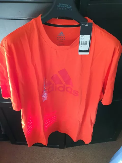 Chemise originale Adidas Performance Running Classic orange foncé noire taille L neuve avec étiquettes ! 2