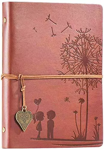 Diario di Viaggio Diario Notebook Vintage A5 Notebook in Pelle Ricaricabile 1...